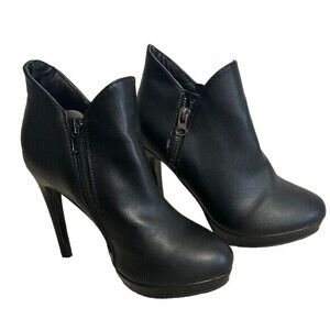 Madden Girl Boots‎ Womens 5.5 Haale Ankle Booties Stiletto Heels Side Zip Black